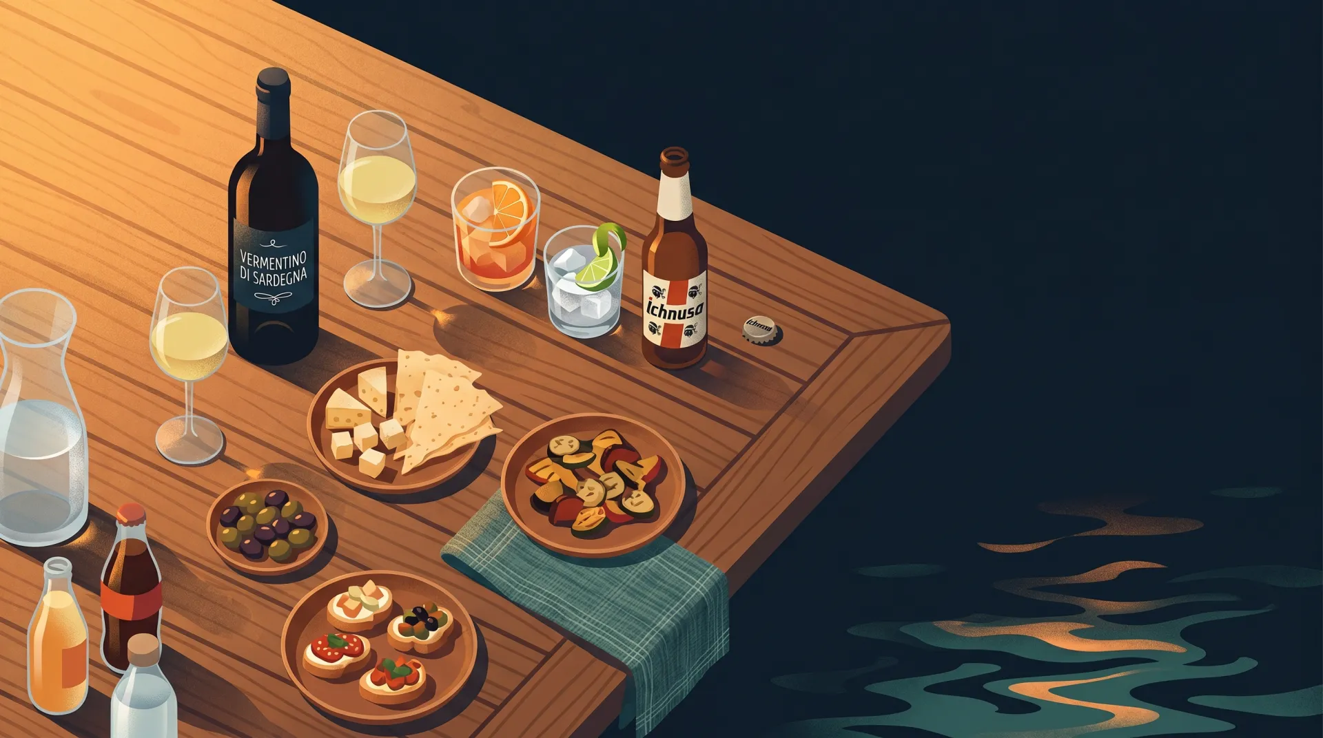 Aperitivo cibo e drink barca alghero